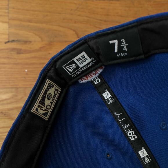 New Era 59FIFTY New York Knicks Fitted Hat Size 7 3/4 Blue Orange Sportswear NBA - Picture 6 of 6